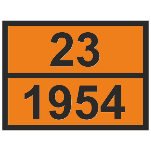 Табличка опасный груз 23-1954 Газ сжатый легковоспламеняющийся, н.у.к.